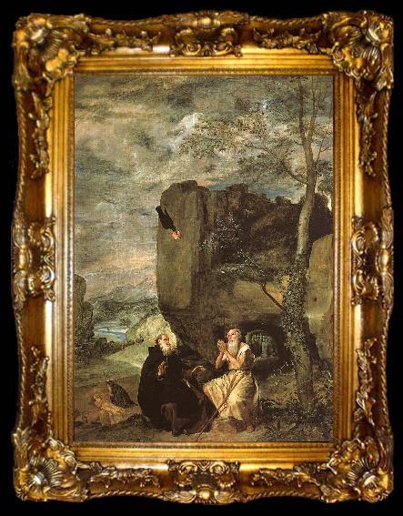 framed  Diego Velazquez Saint Anthony Abbot Saint Paul the Hermit, ta009-2
